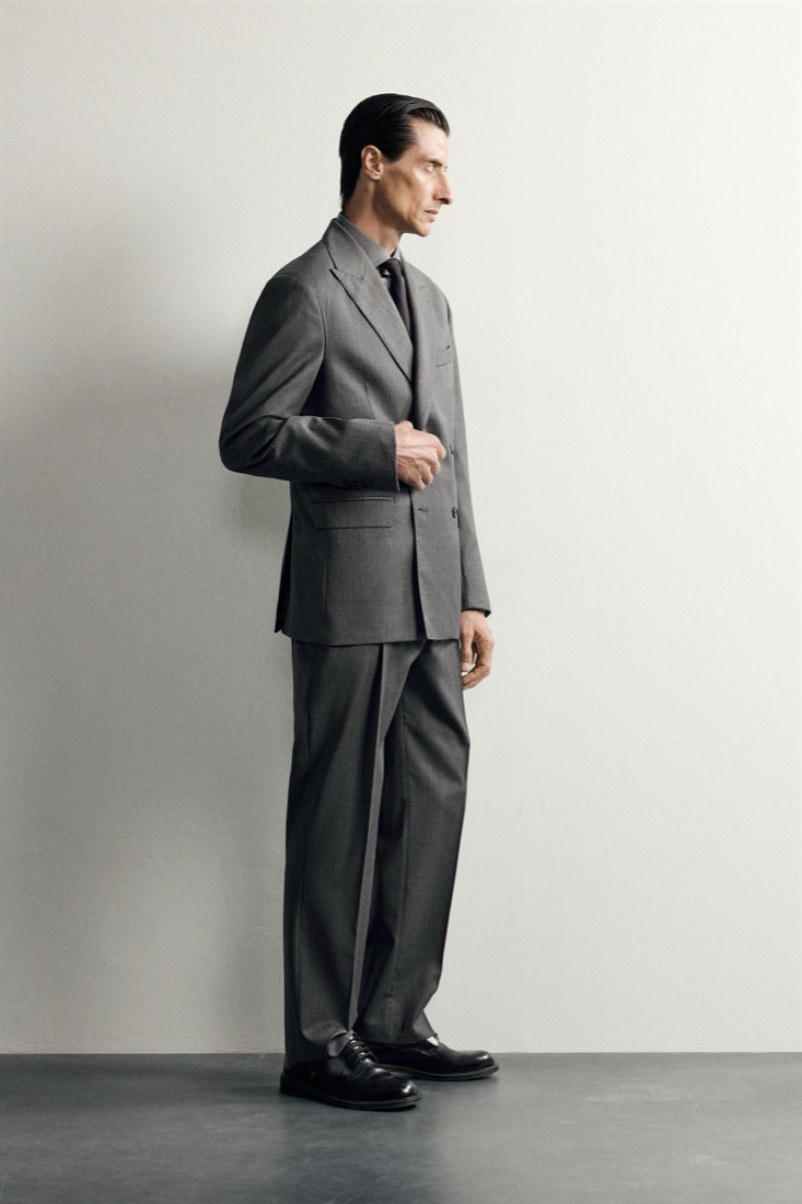 100% Wool Striped Suit Trousers