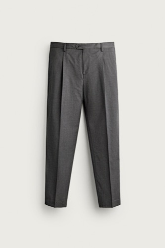 Zara 100% wool striped suit trousers