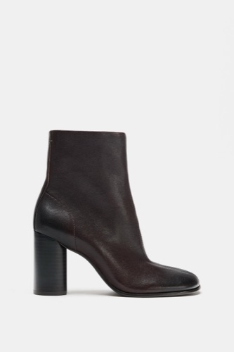 Zara Leather heeled ankle boots