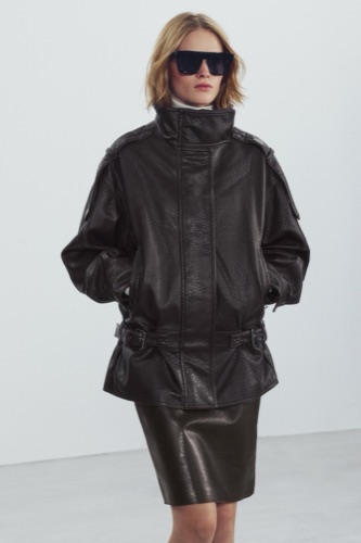 Zara leather effect biker jacket