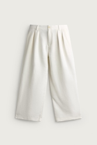 Zara Relaxed fit textured pleated trousers