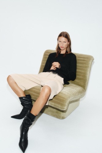 Zara Ruffled heeled ankle boots