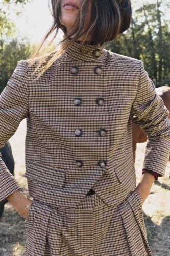 Zara Cropped check blazer