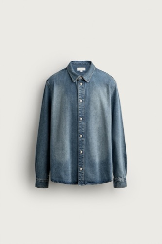 Zara Cotton-lyocell denim overshirt