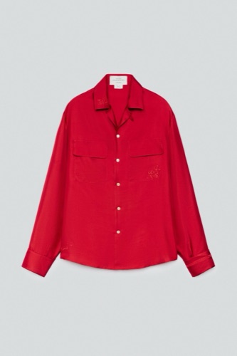 Zara 100% silk shirt with pockets