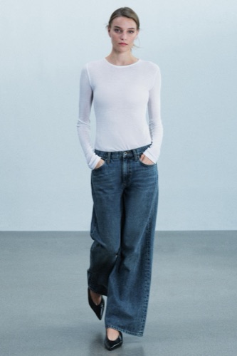 Zara low-rise wide-leg jeans