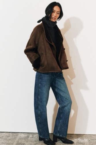 Zara combined faux fur jacket