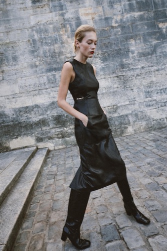 Zara Midi leather effect skirt