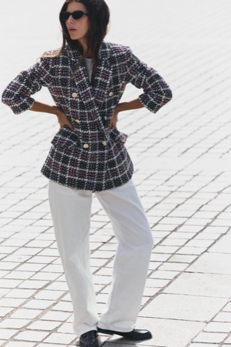 Zara Structured checks blazer