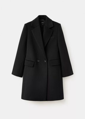 Double-breasted wool coat