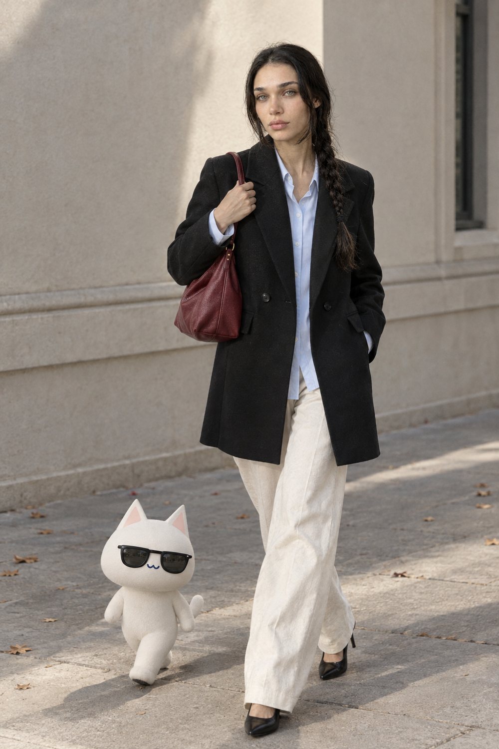 Double-breasted wool coat, worn by Kate