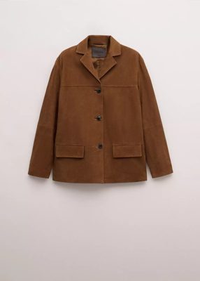 Straight suede blazer