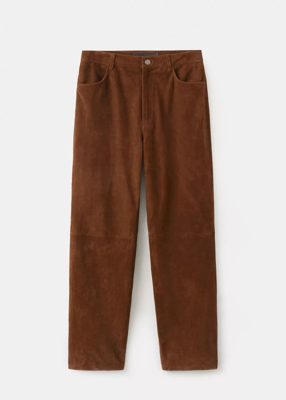 Straight leather trousers