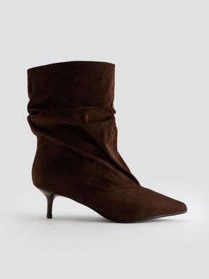 Brown slouch ankle boots