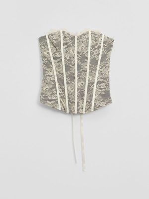 Cream lace corset top