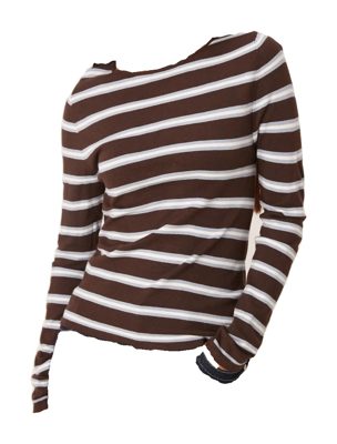 Brown and blue fine knit top