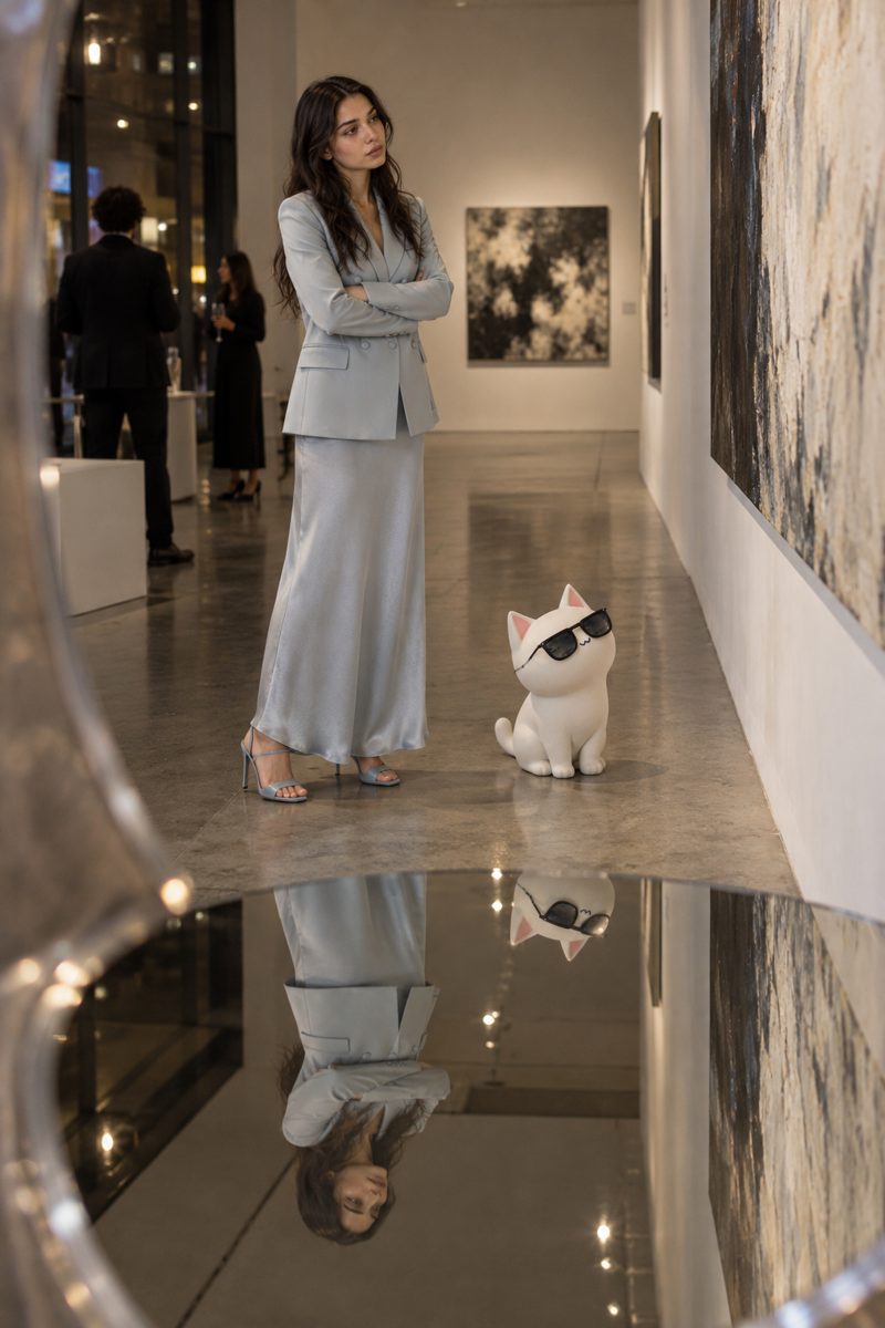 Blazer and wide-leg trousers, worn by Kate