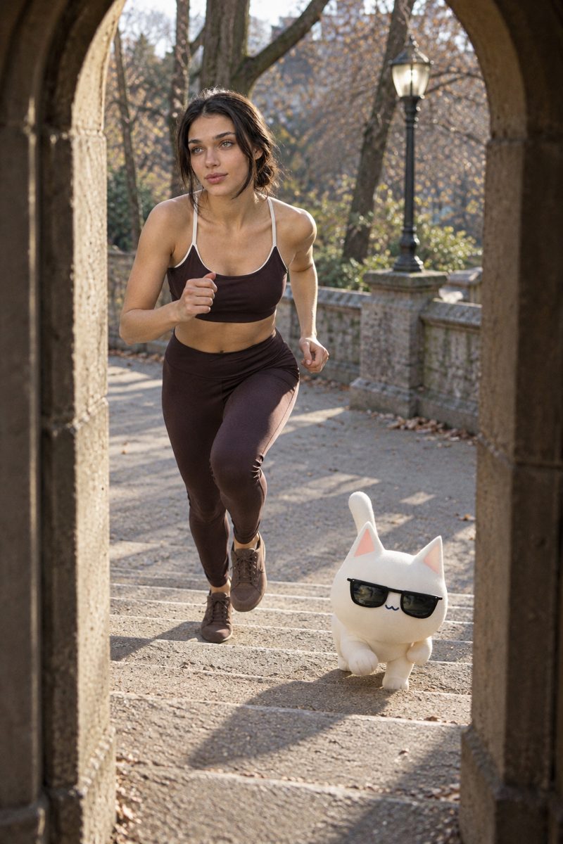 Sports bra and leggings, worn by Kate