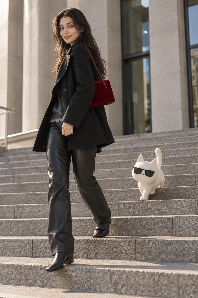 Coat, sweater, shirt and trousers, worn by Kate